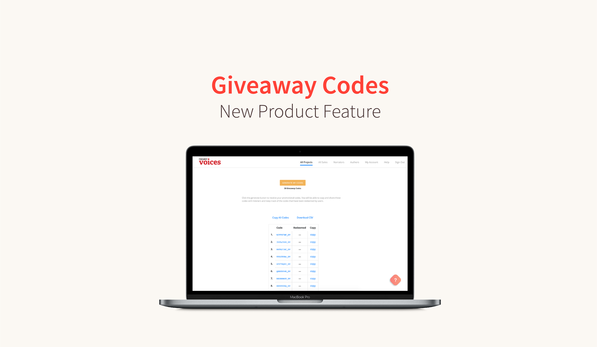 Feature Update: Instantly Generate Giveaway Codes